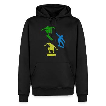 Skateboard Skateboarder Skater - Skatepark Skaten - Männer Premium Bio Hoodie - Schwarz - Vorne - Nico (187cm)