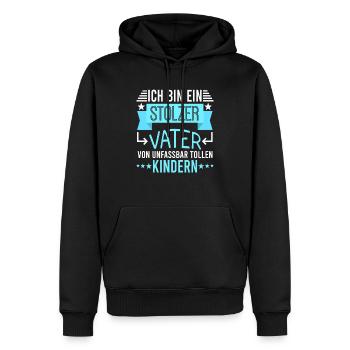 stolzer Vater Papa Geschenk - Männer Premium Bio Hoodie - Schwarz - Vorne - Nico (187cm)