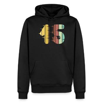 15 - Men’s Premium Organic Hoodie - black - Front - Nico (187cm)