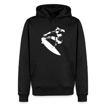 Surf surf surf - Sweat à capuche Premium bio Homme - noir - Devant - Nico (187cm)