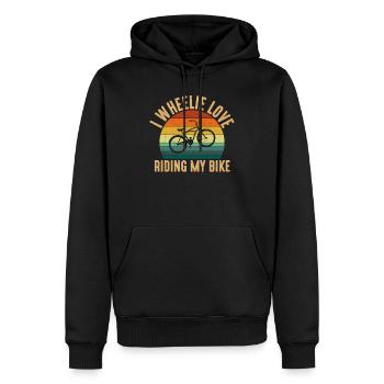 I Wheelie Love Riding My Bike, Wheelie Bike - Männer Premium Bio Hoodie - Schwarz - Vorne - Nico (187cm)