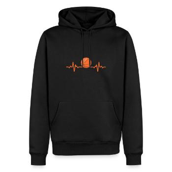 Herzschlag Basketball - Männer Premium Bio Hoodie - Schwarz - Vorne - Nico (187cm)