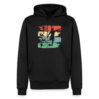 Fußball Fußballer Fussball Retro - Männer Premium Bio Hoodie - Schwarz - Vorne - Nico (187cm)