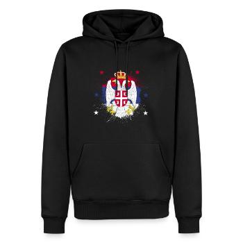 Serbien - Männer Premium Bio Hoodie - Schwarz - Vorne - Nico (187cm)