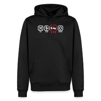 4X4 Driver - Eat Sleep 4X4 Repeat - Männer Premium Bio Hoodie - Schwarz - Vorne - Nico (187cm)