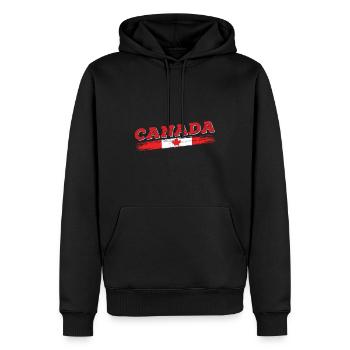 Drapeau du Canada Canadien canadien - Sweat à capuche Premium bio Homme - noir - Devant - Nico (187cm)