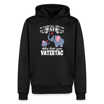 Du machst einen tollen Job Papa Vatertag Elefanten - Männer Premium Bio Hoodie - Schwarz - Vorne - Nico (187cm)