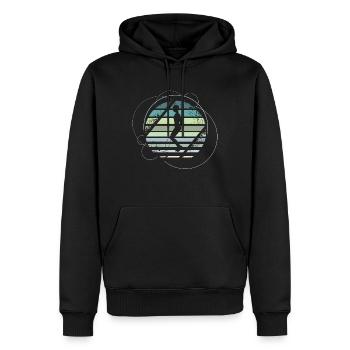 Saut à la corde rétro - Sweat à capuche Premium bio Homme - noir - Devant - Nico (187cm)