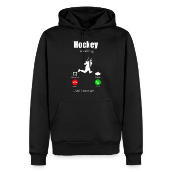 Icehocke puck cadeau hockey hockey floorball - Sweat à capuche Premium bio Homme - noir - Devant - Nico (187cm)