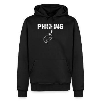 Phishing-E-Mail - Hacker für den - Männer Premium Bio Hoodie - Schwarz - Vorne - Nico (187cm)