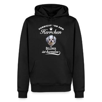 Bolonka Zwetna Hund - Vorsicht vor dem Herrchen - Männer Premium Bio Hoodie - Schwarz - Vorne - Nico (187cm)