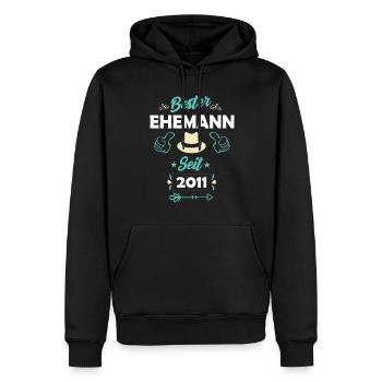 Bester Ehemann 2011 Ehepaare Rosenhochzeit - Männer Premium Bio Hoodie - Schwarz - Vorne - Nico (187cm)