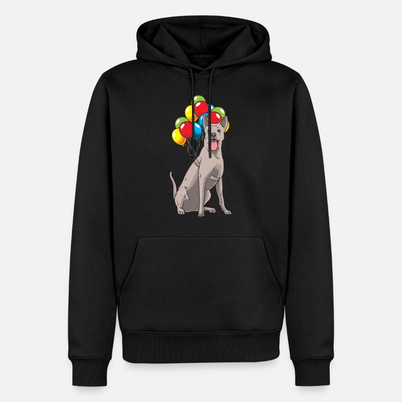Thai Ridgeback mit Luftballons - Männer Premium Bio Hoodie - Schwarz