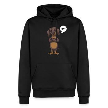 Sturer Dackel Hund Teckel Geschenk - Männer Premium Bio Hoodie - Schwarz - Vorne - Nico (187cm)