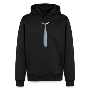 Krawatte mit Enten - Männer Premium Bio Hoodie - Schwarz - Vorne - Nico (187cm)