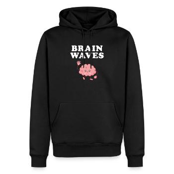 brain waves, neurology brain neuroscience - Männer Premium Bio Hoodie - Schwarz - Vorne - Nico (187cm)
