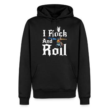 Rollstuhl Rock and Roll - Männer Premium Bio Hoodie - Schwarz - Vorne - Nico (187cm)