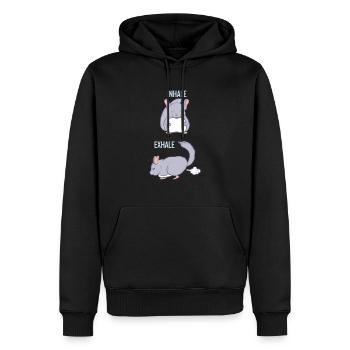 Chinchilla Inhale Exhale Lustiges Chinchilla Yoga - Männer Premium Bio Hoodie - Schwarz - Vorne - Nico (187cm)