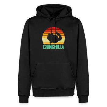 Chinchilla Vintage Design - Chinchilla Besitzer - Männer Premium Bio Hoodie - Schwarz - Vorne - Nico (187cm)