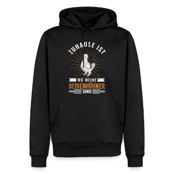 Seidenhuhn Huhn Seidenhühner Geschenk - Männer Premium Bio Hoodie - Schwarz - Vorne - Nico (187cm)