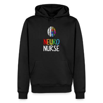 Neuro Infirmière, neurosciences cérébrales en neurologie - Sweat à capuche Premium bio Homme - noir - Devant - Nico (187cm)