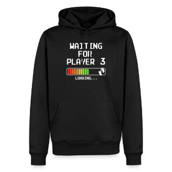 Papa de plus en plus maman parents père mère - Sweat à capuche Premium bio Homme - noir - Devant - Nico (187cm)