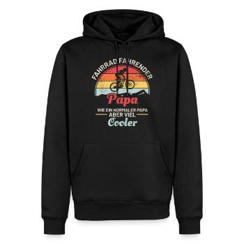 Fahrrad Papa | Retro Vintage Style - Männer Premium Bio Hoodie - Schwarz - Vorne - Nico (187cm)