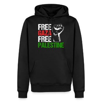 Free Gaza Free Palestine Palestine Palestine Liberté - Sweat à capuche Premium bio Homme - noir - Devant - Nico (187cm)