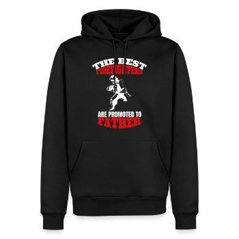 Pompiers papa papa fête des pères Pompier père - Sweat à capuche Premium bio Homme - noir - Devant - Nico (187cm)