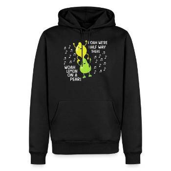 Lemon On A Pear | Funny Foodie Lyric meme tshirt w - Männer Premium Bio Hoodie - Schwarz - Vorne - Nico (187cm)