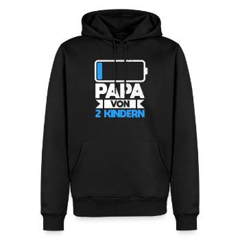Papa von 2 Kindern zweifacher Vater Zwillingspapa - Männer Premium Bio Hoodie - Schwarz - Vorne - Nico (187cm)