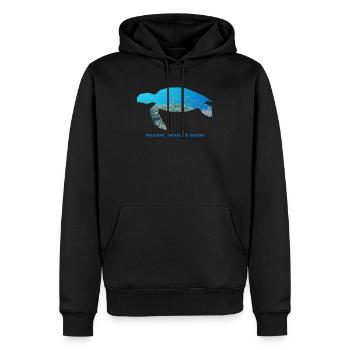 Schildkröte Ozean Meer Umweltschutz Klimaschutz - Männer Premium Bio Hoodie - Schwarz - Vorne - Nico (187cm)