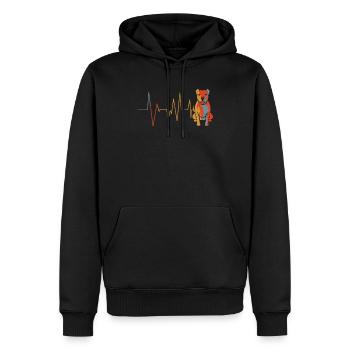 Pitbull Herzschlag Vintage Pit Bull Welpe Liebe - Männer Premium Bio Hoodie - Schwarz - Vorne - Nico (187cm)