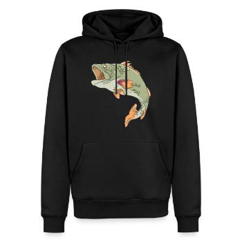 Carpes et autres espèces de poissons Pêche Idée cadeau - Sweat à capuche Premium bio Homme - noir - Devant - Nico (187cm)