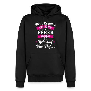 Kaltblut Pferd - Liebe auf Vier Hufen - Männer Premium Bio Hoodie - Schwarz - Vorne - Nico (187cm)