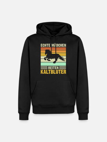 Echte Mädchen reiten Kaltblüter - Männer Premium Bio Hoodie - Schwarz
