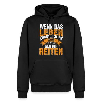 Pferd Kaltblut Kaltblüter Geschenke - Männer Premium Bio Hoodie - Schwarz - Vorne - Nico (187cm)