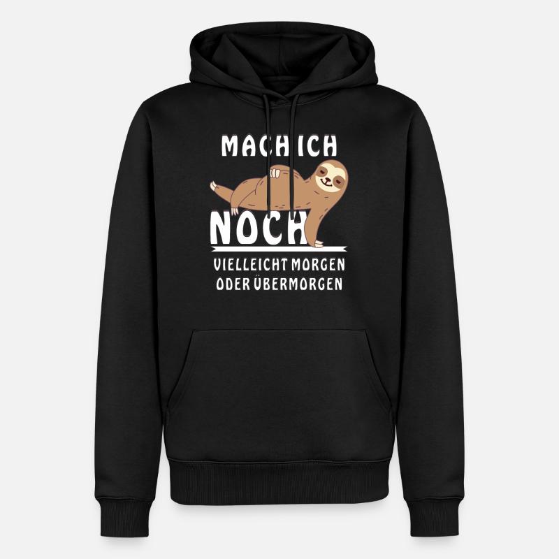FAULTIER MACH ICH NOCH - Männer Premium Bio Hoodie - Schwarz
