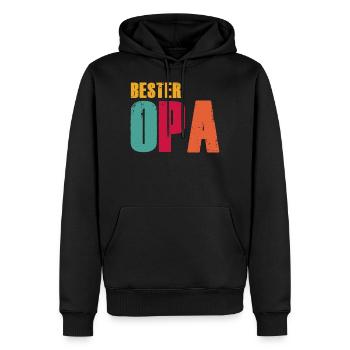 Großvater - Männer Premium Bio Hoodie - Schwarz - Vorne - Nico (187cm)