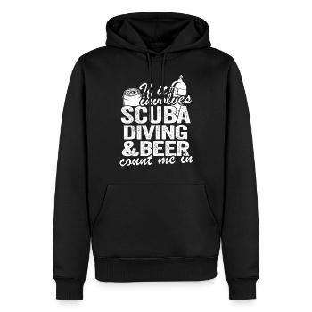 Plongée de bière sort papa plongeur cadeau homme - Sweat à capuche Premium bio Homme - noir - Devant - Nico (187cm)