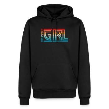 Fille à la batterie - Sweat à capuche Premium bio Homme - noir - Devant - Nico (187cm)