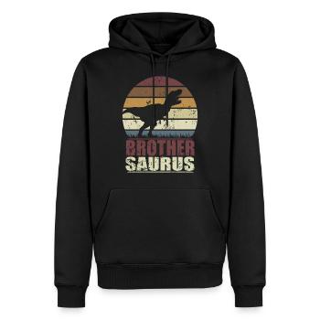 BrotherSaurus dinosaure Dino Brother Saurus - Sweat à capuche Premium bio Homme - noir - Devant - Nico (187cm)