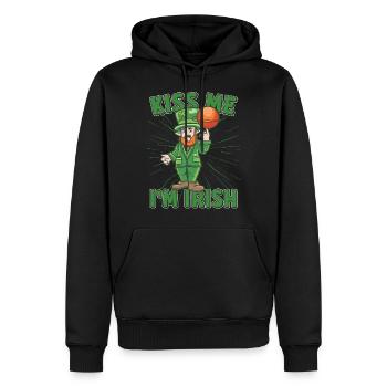 Kiss Me Im Irish Basketball Player Kiss me Im - Männer Premium Bio Hoodie - Schwarz - Vorne - Nico (187cm)