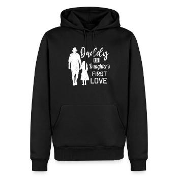 Vater und Tochter Geschenk - Männer Premium Bio Hoodie - Schwarz - Vorne - Nico (187cm)