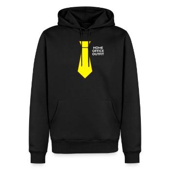 Drôle de Home Office Accessoires Cravate jaune - Sweat à capuche Premium bio Homme - noir - Devant - Nico (187cm)