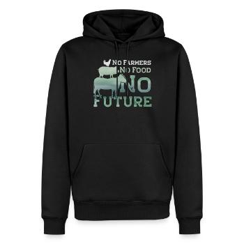 No Farmers No Food No Future Traktor - Männer Premium Bio Hoodie - Schwarz - Vorne - Nico (187cm)