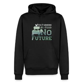 No Farmers No Food No Future Traktor - Männer Premium Bio Hoodie - Schwarz - Vorne - Nico (187cm)