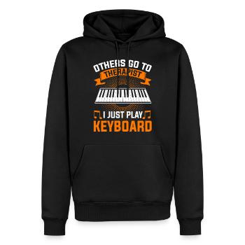 Keyboard Keyboarder Keyboarding Musiker - Männer Premium Bio Hoodie - Schwarz - Vorne - Nico (187cm)