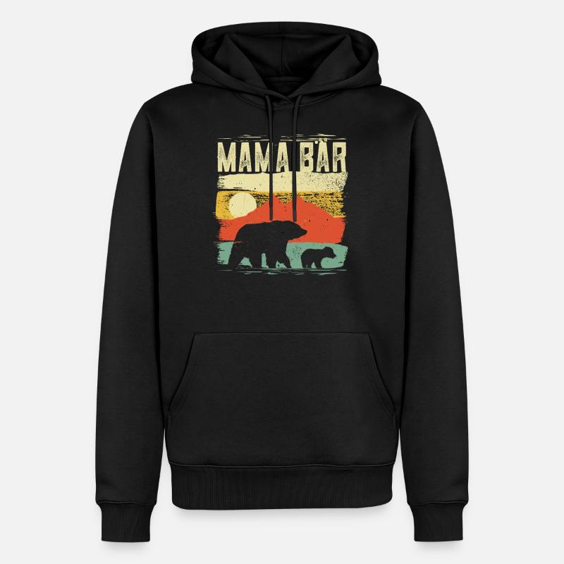 Mama Bär Geschenke Muttertag - Männer Premium Bio Hoodie - Schwarz