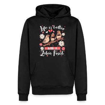 Life is Better with a Zebra Finch - Männer Premium Bio Hoodie - Schwarz - Vorne - Nico (187cm)